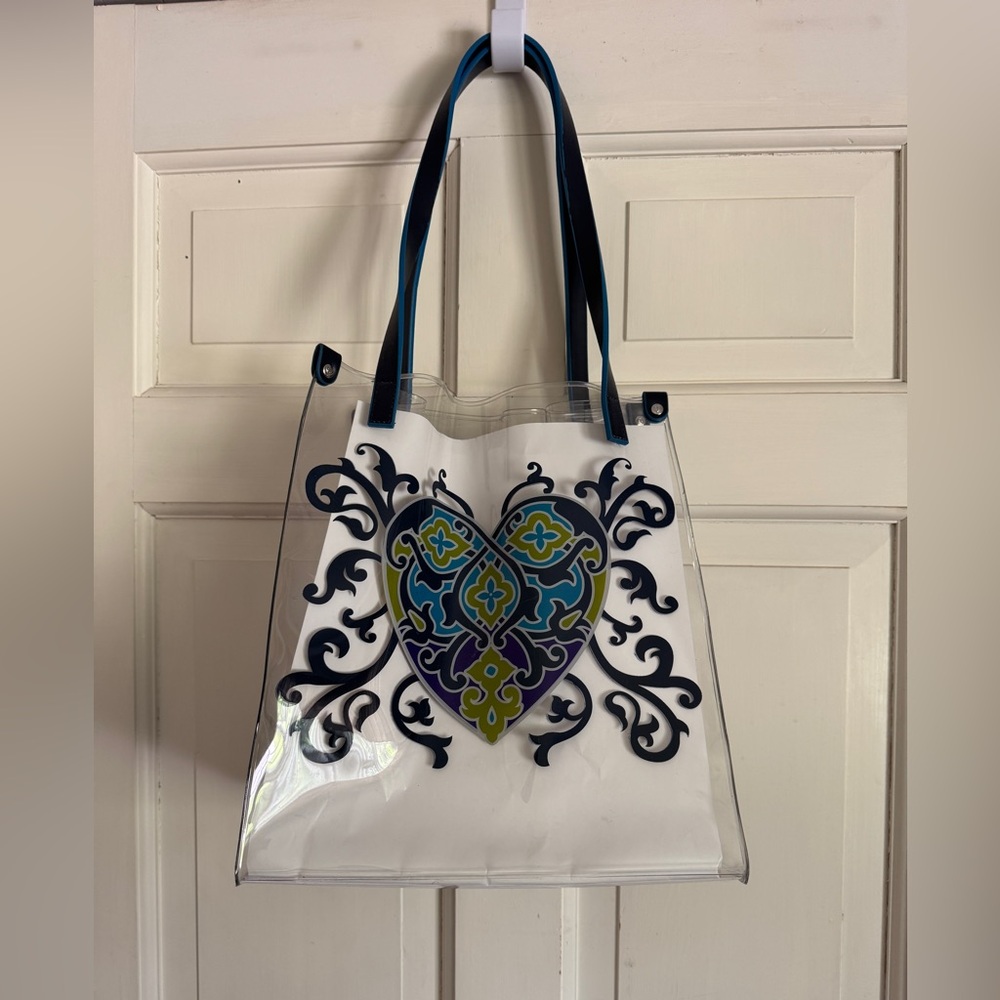 Brighton Clear Tote Bag with Blue & Green Accents